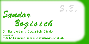 sandor bogisich business card